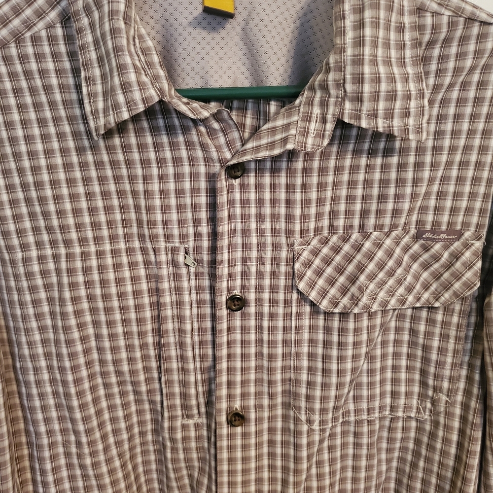 Eddie Bauer vented fishing hiking long sleeve shirt sz L